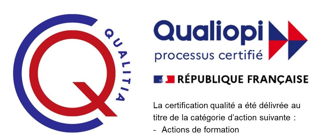 Logo Qualiopi, certification des organismes de formation pour la qualité des prestations