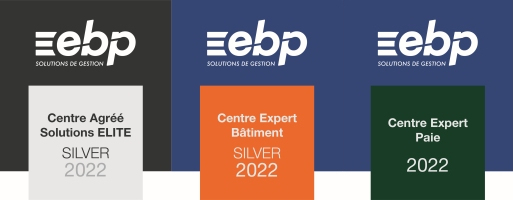 Logos EBP représentant les différents centres et solutions adaptées pour chaque secteur d'activité
